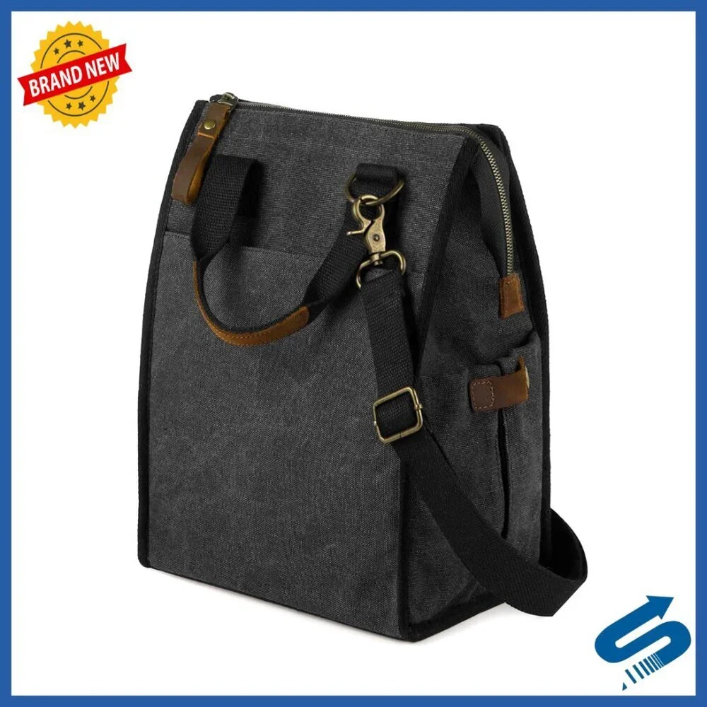 Insulated Canvas Lunch Tote Leakproof Reusable Work Picnic Beach Bag Fashion